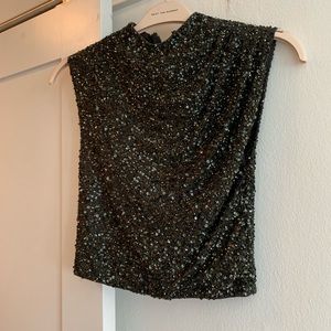 Alice & Olivia sequined crop top